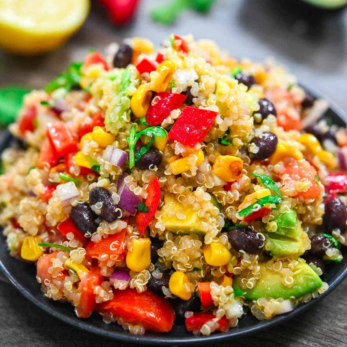 Mexican Quinoa Bowl + Beans & Cucumber Dressing