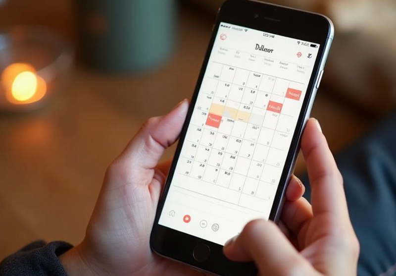 Person managing delivery schedule on phone