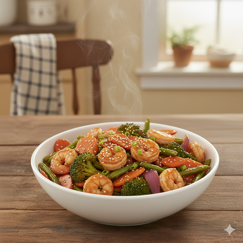Asian Shrimp Veggie Stir-Fry