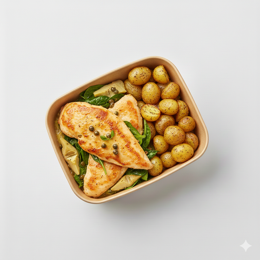 Chicken Piccata with Artichokes & Spinach