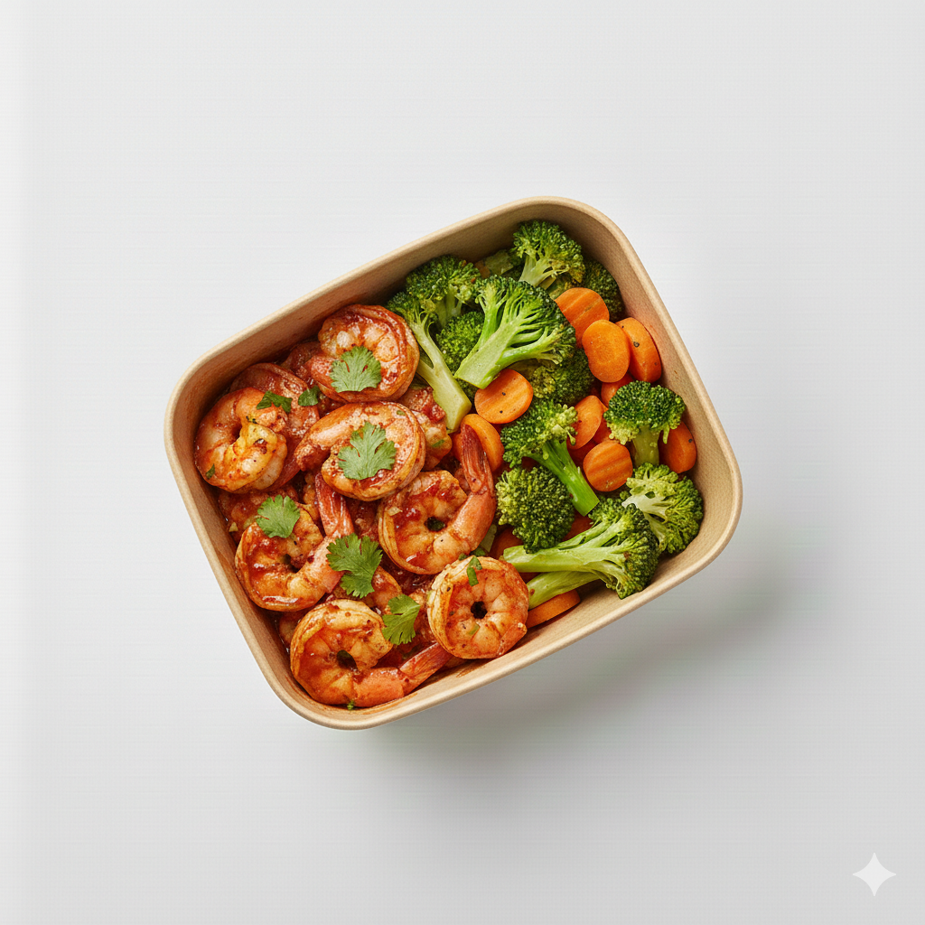 Chipotle Shrimp with Broccoli and Carrots